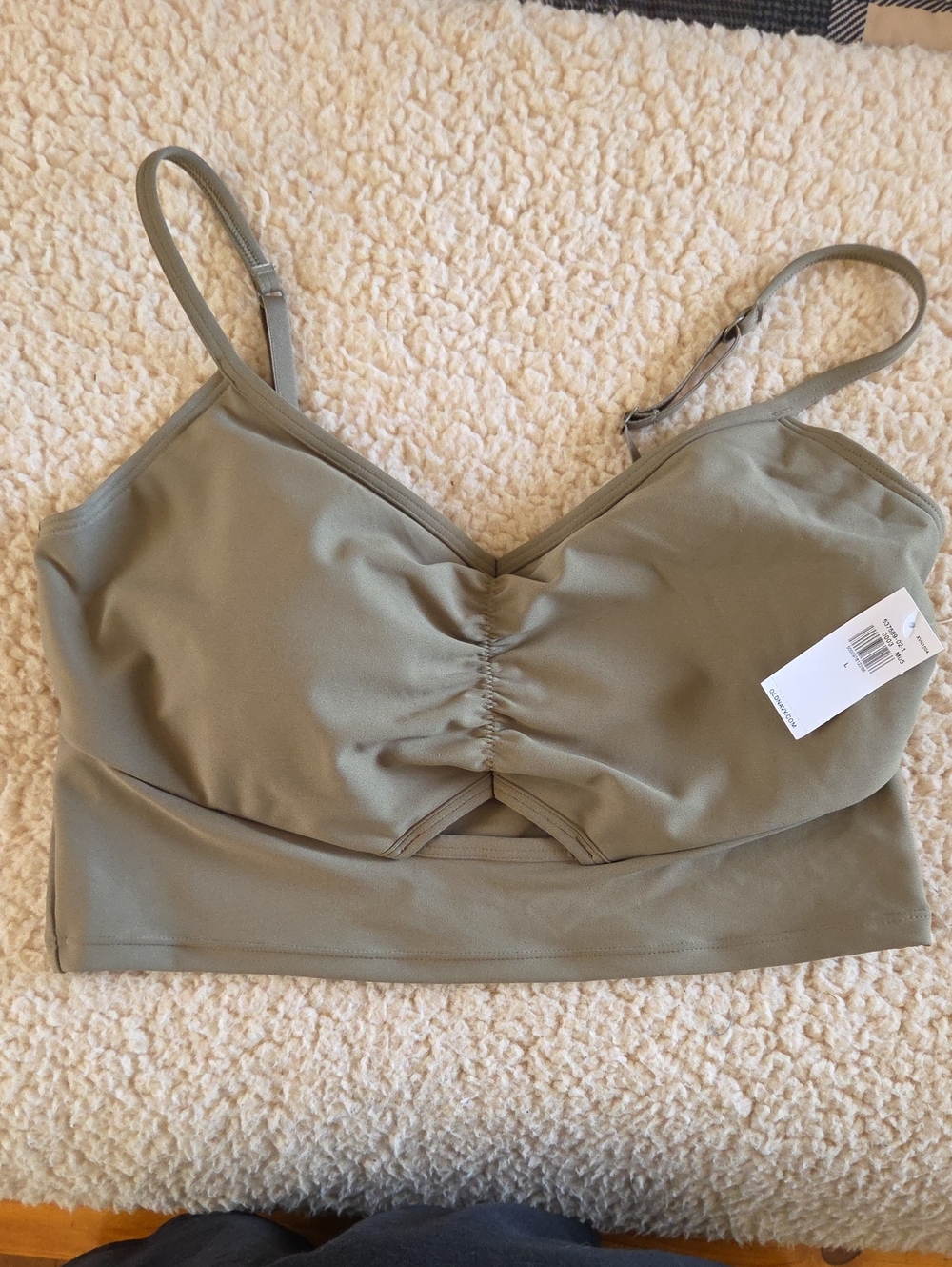 Old Navy Olive Bralette with Ruched Center